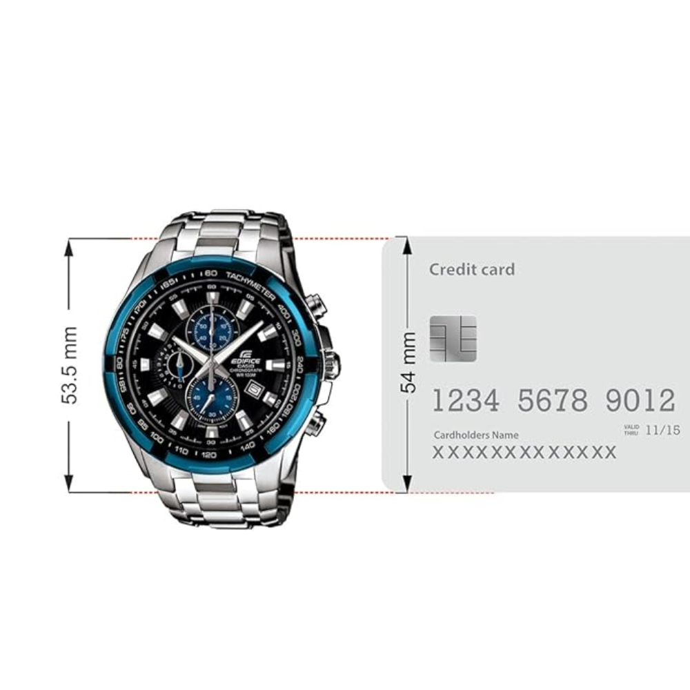 Casio Edifice Black Dial Silver Metal Strap Men Watch ED462 EF-539D-1A2VDF