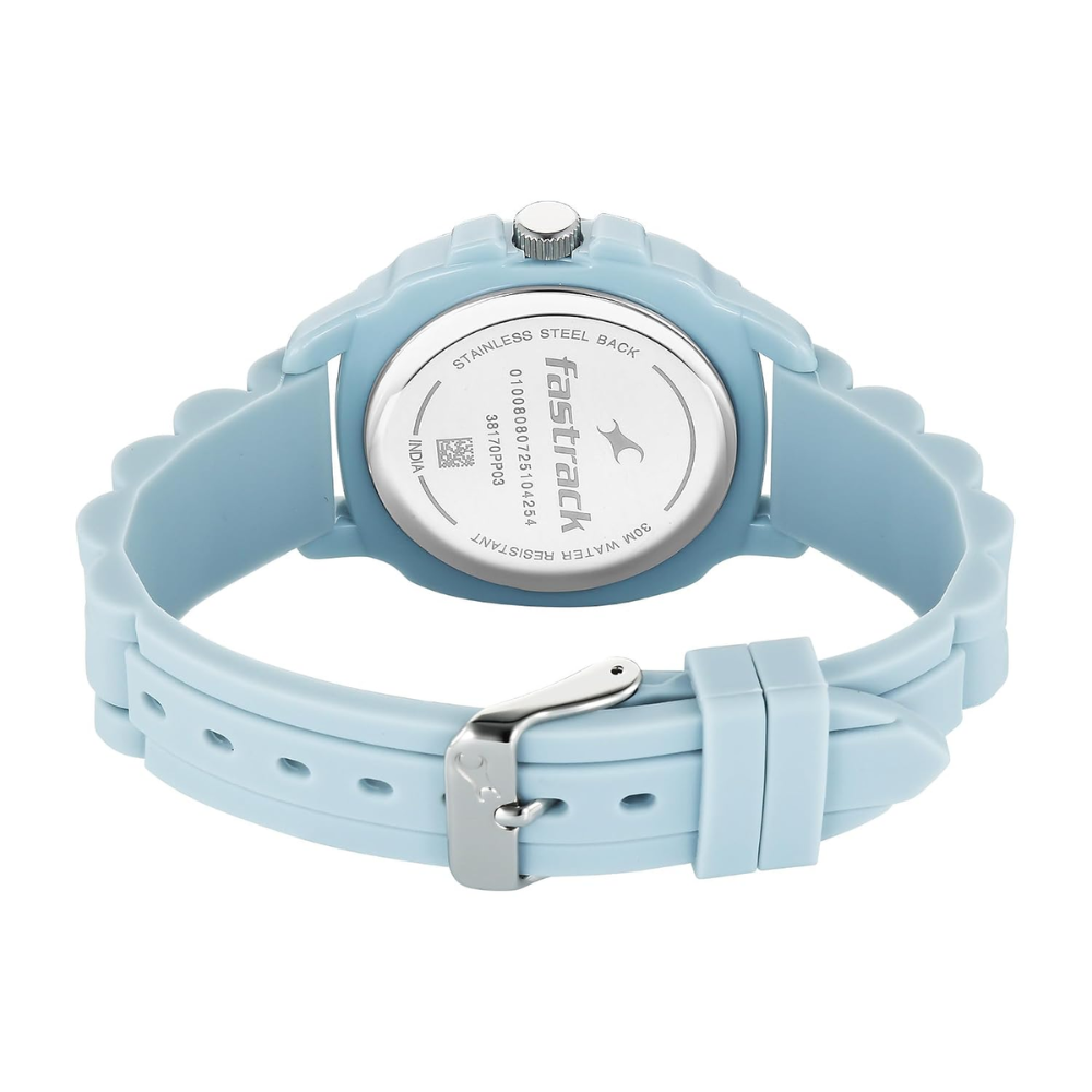 Fastrack Tees Hype Bounce Light Blue Dial Men Watch 38170PP03