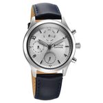 Titan Sapphire Quartz Silver Dial Blue Leather Strap Men's Watch - NT1874SL04