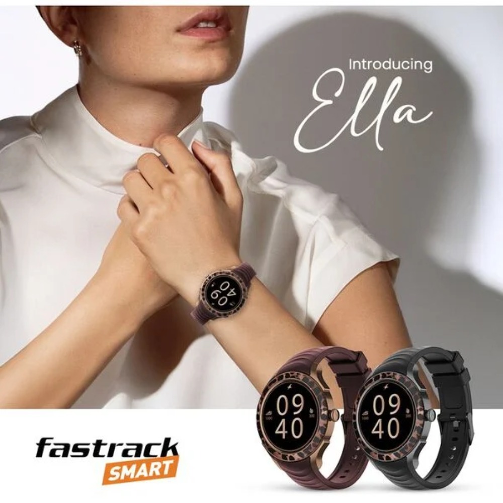 Fastrack Ella Women Smartwatch with 1.2 Inch AMOLED Display 68058NP01