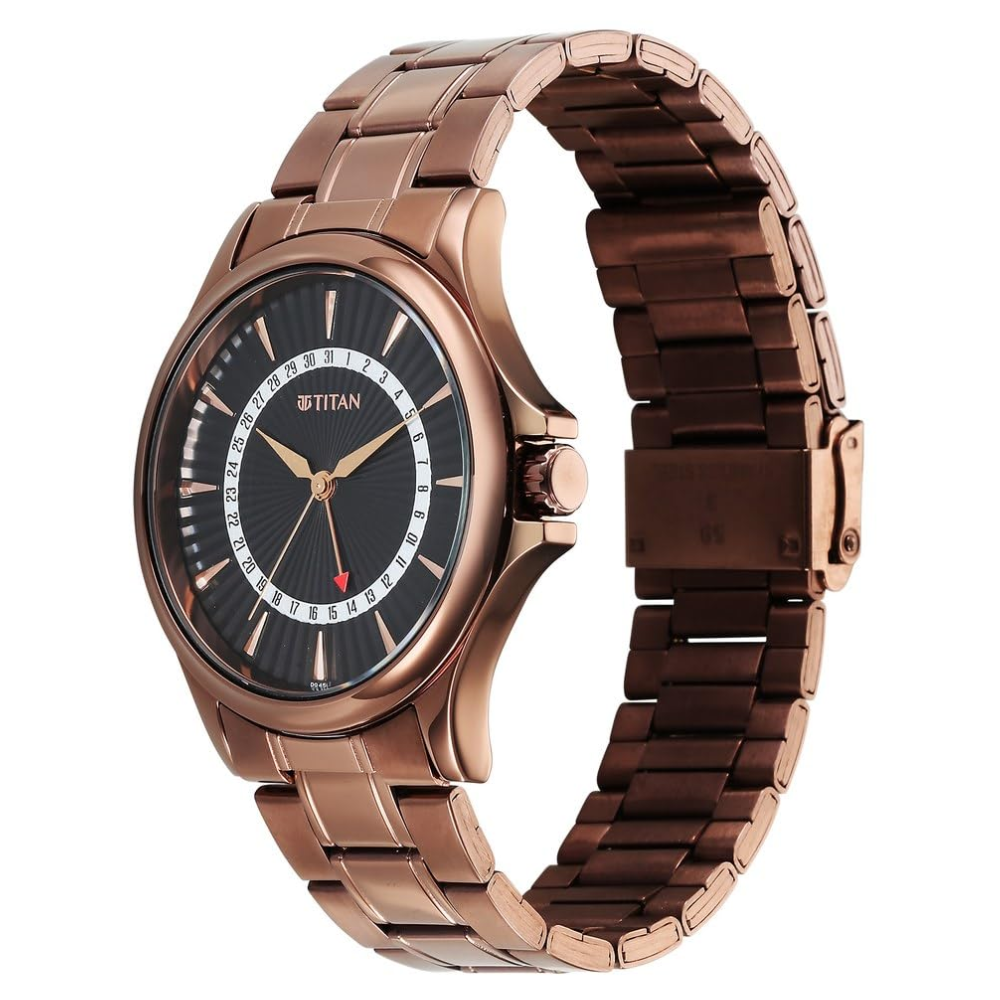 Titan Karishma Quartz Analog Black Dial Men's Watch 10038QM01