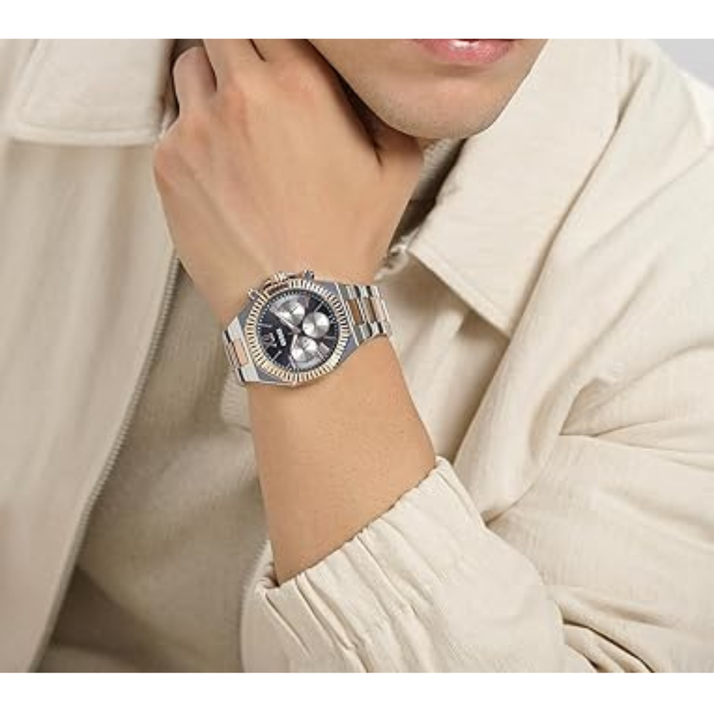 Guess Navy Blue Two-Tone Men's Watch GW0703G4