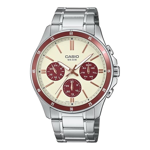 Casio Enticer Cream Dial Men Watch A2347 MTP-1374D-5A2VDF