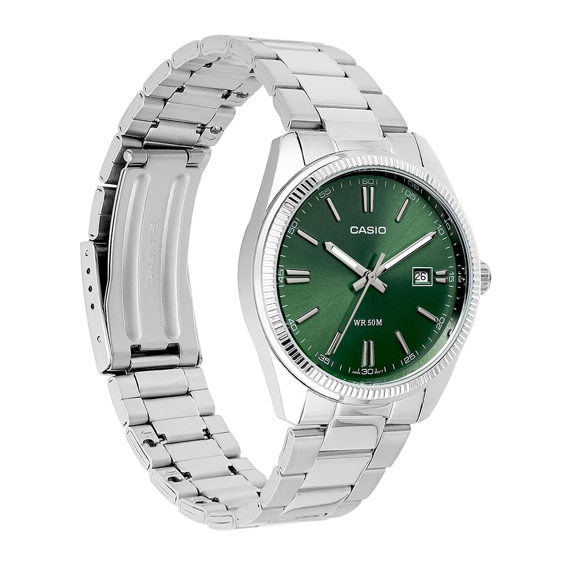 Casio Enticer Green Dial Men Watch A2262 MTP-1302PD-3AVEF
