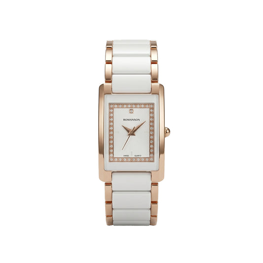Romanson Ceramic White Women Watch TM5BS512KLRWH