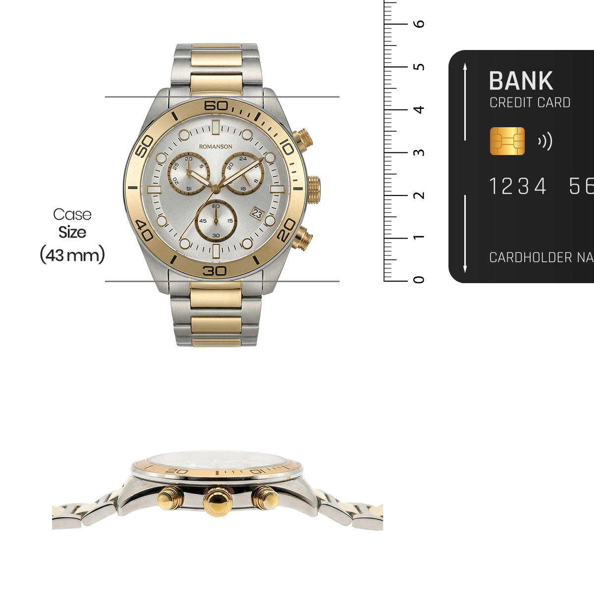 Romanson Classic Silver & Gold Men Watch TM6BS203FMCWH