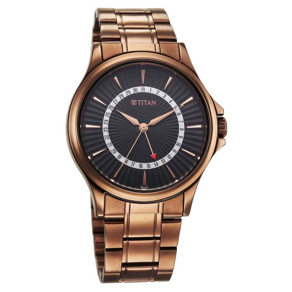 Titan Karishma Quartz Analog Black Dial Men's Watch 10038QM01
