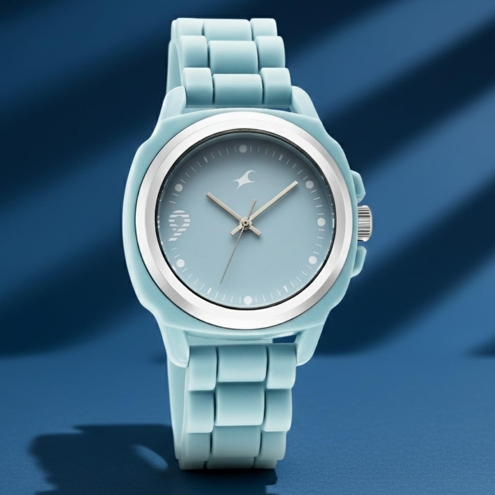 Fastrack Tees Hype Bounce Light Blue Dial Men Watch 38170PP03