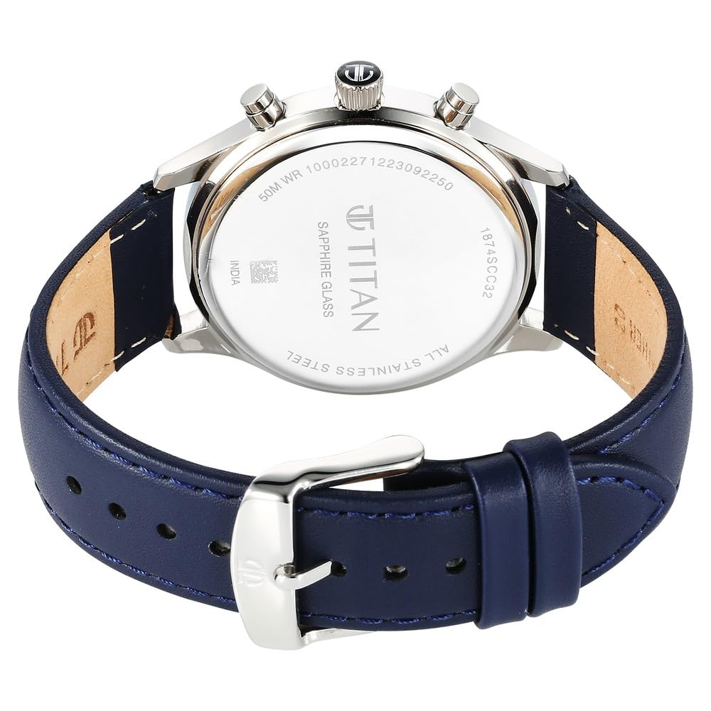 Titan Sapphire Quartz Grey Dial Men's Watch - NT1874SL02