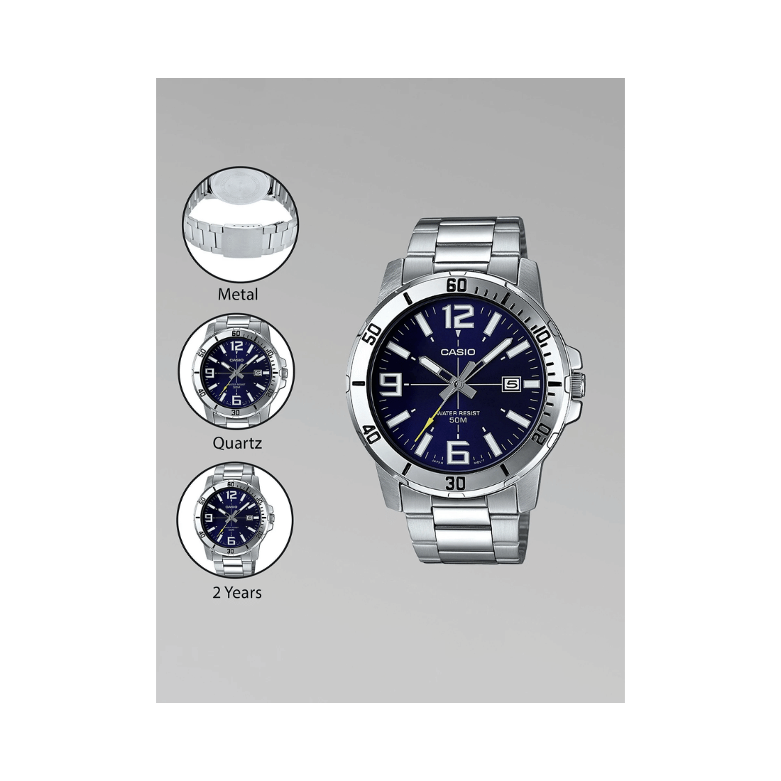 Casio Enticer Blue Dial Mens Watch A1363 - MTP-VD01D-2BV