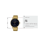 Casio Enticer Black Dial Golden Stainless Steel Mens Watch A1777 - MTP-VT01G-1B