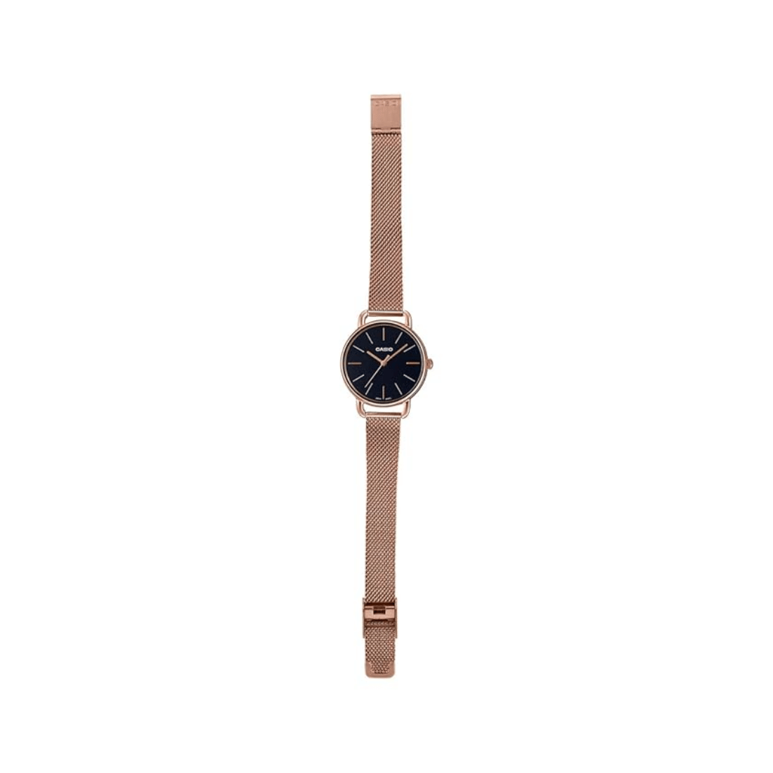 Casio Enticer Black Dial Rose Gold Stainless Steel Womens Watch A1794 - LTP-E412MPG-1A