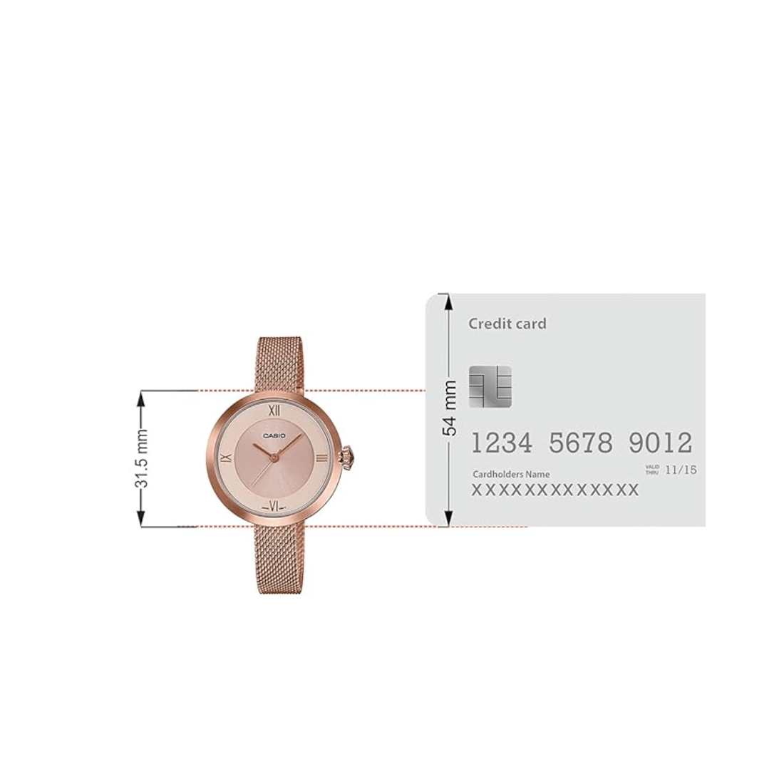 Casio Enticer Rose Gold Womens Watch A1852 - LTP-E154MPG-4A