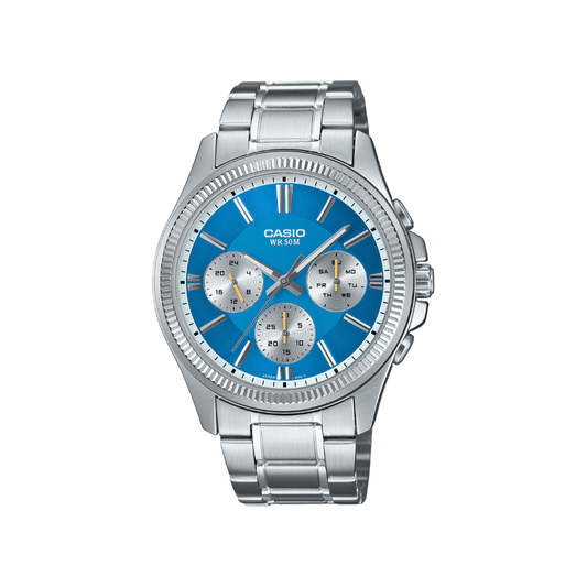 Casio Enticer Multifunction Blue Dial Mens Watch A2229 - MTP-1375D-2A2V