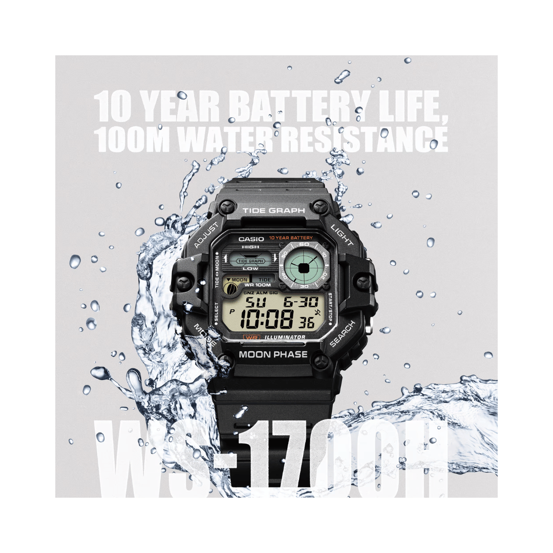 Casio Digital Mens Watch A2247 - WS-1700H-1AV