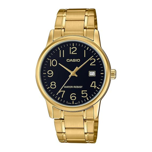 Casio Enticer Gold Black Dial Men Watch A2311 MTP-V002G-1BUDF