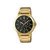 Casio Enticer Multifunction Black Dial Golden Stainless Steel Mens Watch A2318 - MTP-V300G-1A