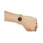 Casio Enticer Multifunction Black Dial Golden Stainless Steel Mens Watch A2318 - MTP-V300G-1A