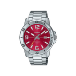 Casio Enticer Red Dial Mens Watch A2338 - MTP-VD01D-4BV