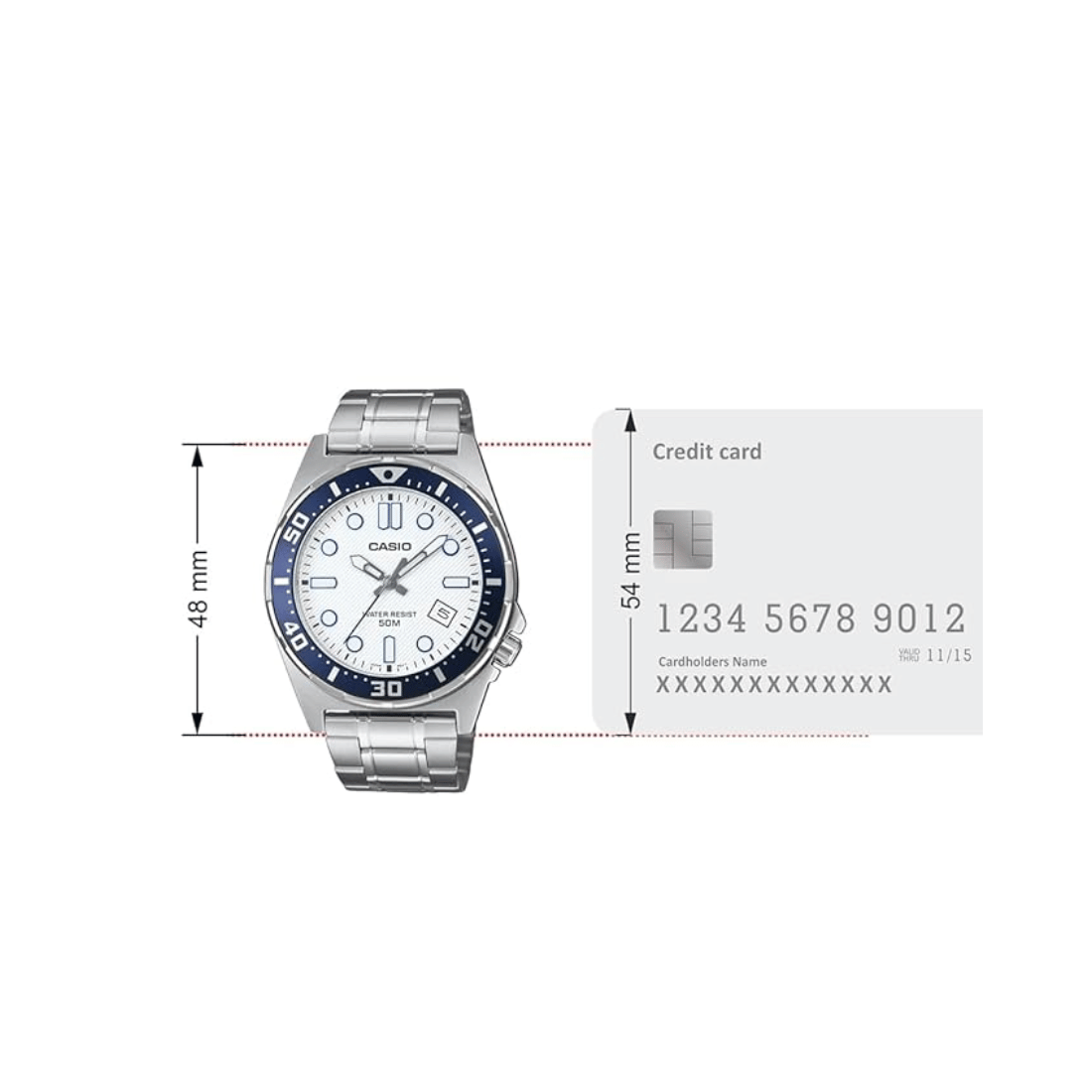 Casio Enticer White Blue Dial Bezel Mens Watch A2379 MTD-135D-7AV