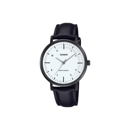 Casio Enticer White Dial Black Case and Strap Womens Watch A2427 - LTP-VT03BL-7B