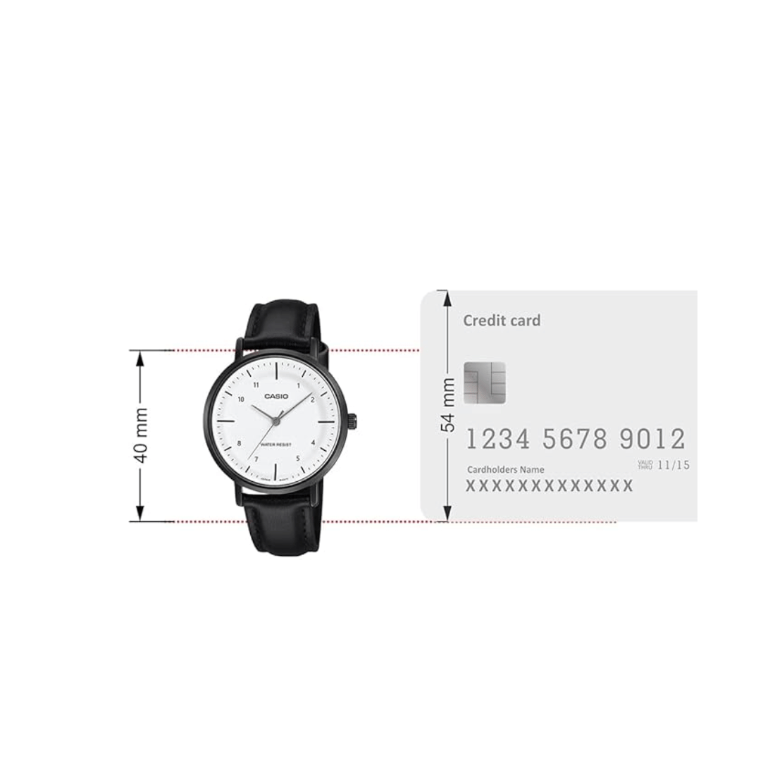 Casio Enticer White Dial Black Case and Strap Womens Watch A2427 - LTP-VT03BL-7B