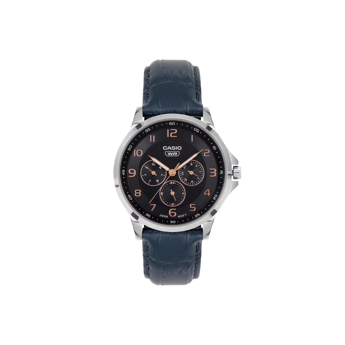 Casio Enticer Black Dial Full Figure Multifunction Mens Watch A2455 - MTP-SN2KL-2A