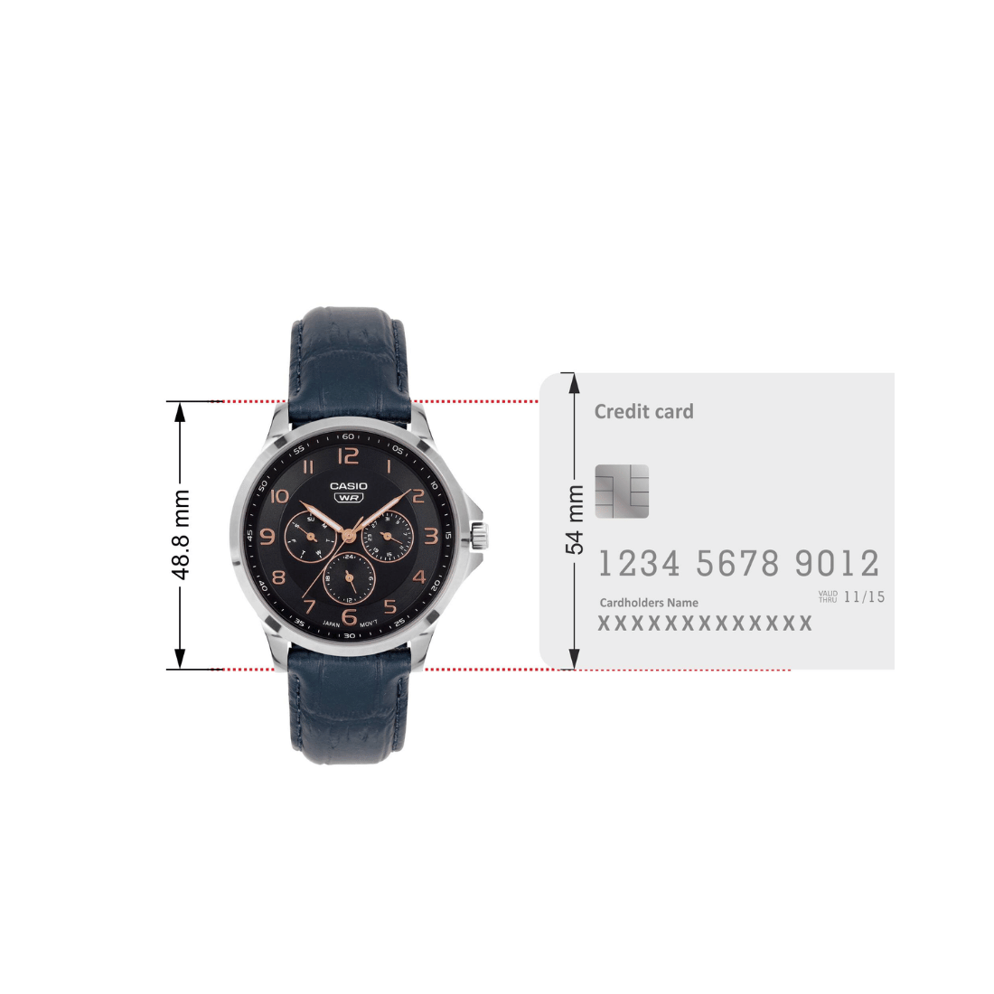 Casio Enticer Black Dial Full Figure Multifunction Mens Watch A2455 - MTP-SN2KL-2A