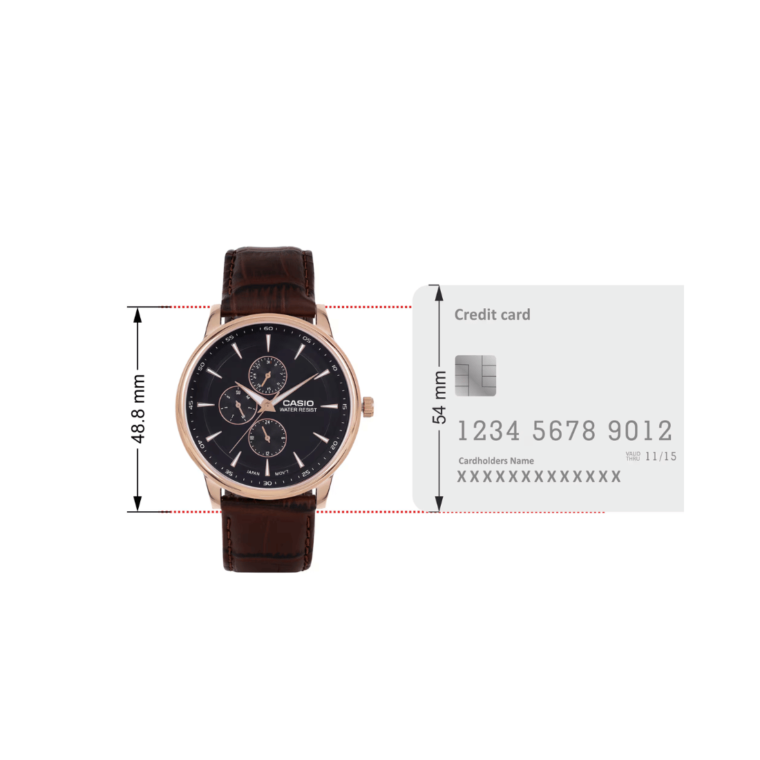 Casio Enticer Multifunction Black Dial Mens Watch A2460 - MTP-SN3KRL-1A