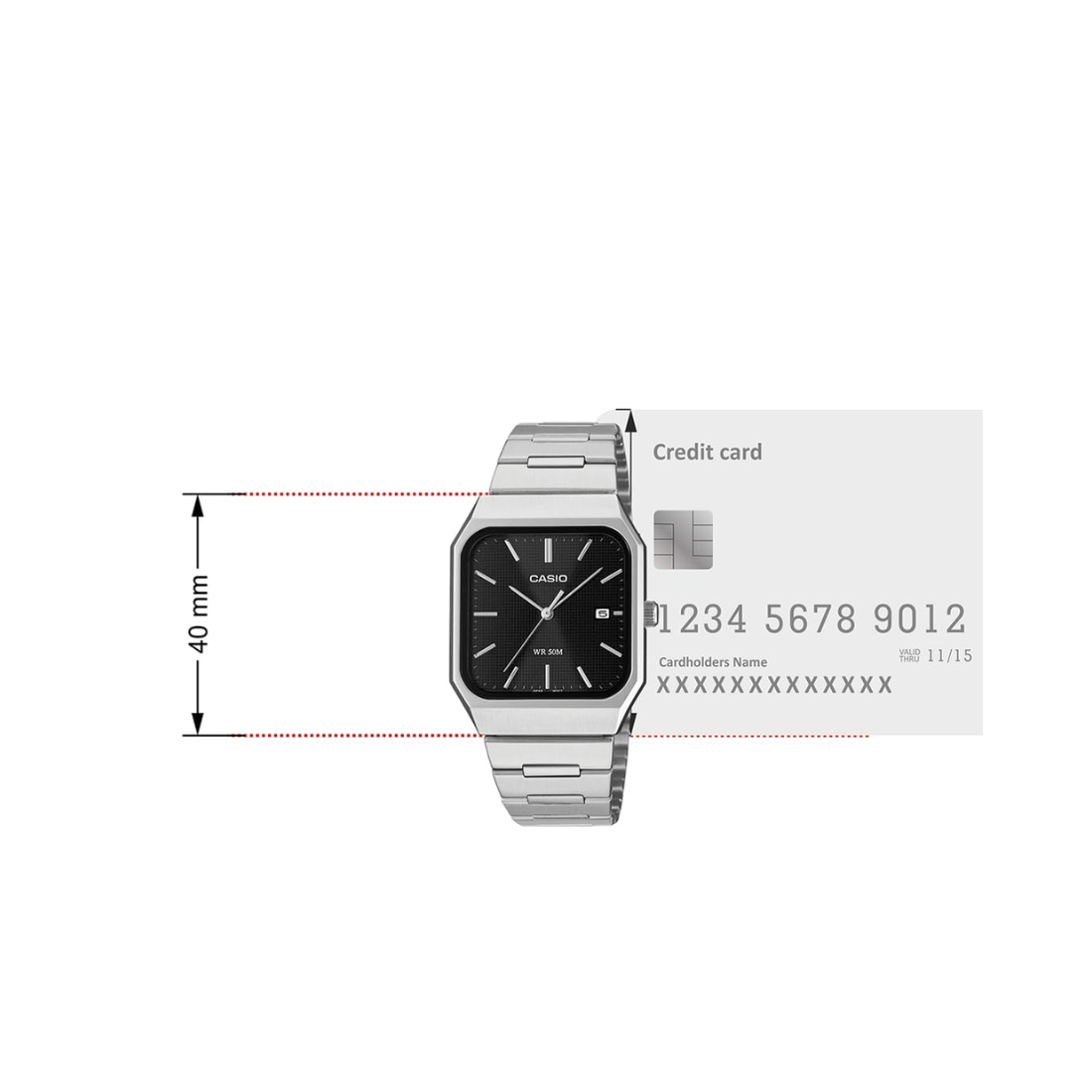 Casio Enticer Black Dial Square Mens Watch A2465 - MTP-B185D-1AV