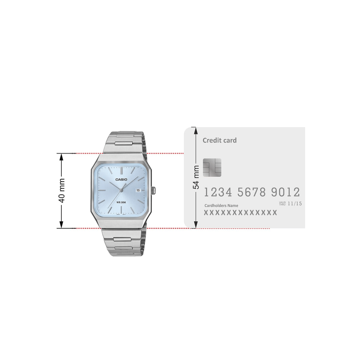 Casio Enticer Sky Blue Square Mens Watch A2467 - MTP-B185D-2A2V