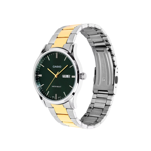Casio Enticer Green Dial Mens Watch A2518 - MTP-SN8YSG-3B