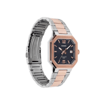 Casio Enticer Black Dial Steel Rose Gold Mens Watch A2529 - MTP-B195RG-2AV