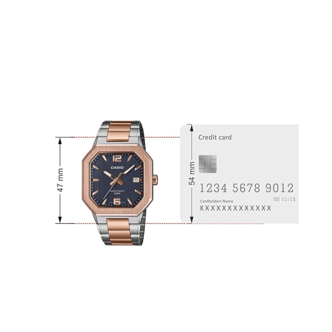 Casio Enticer Black Dial Steel Rose Gold Mens Watch A2529 - MTP-B195RG-2AV