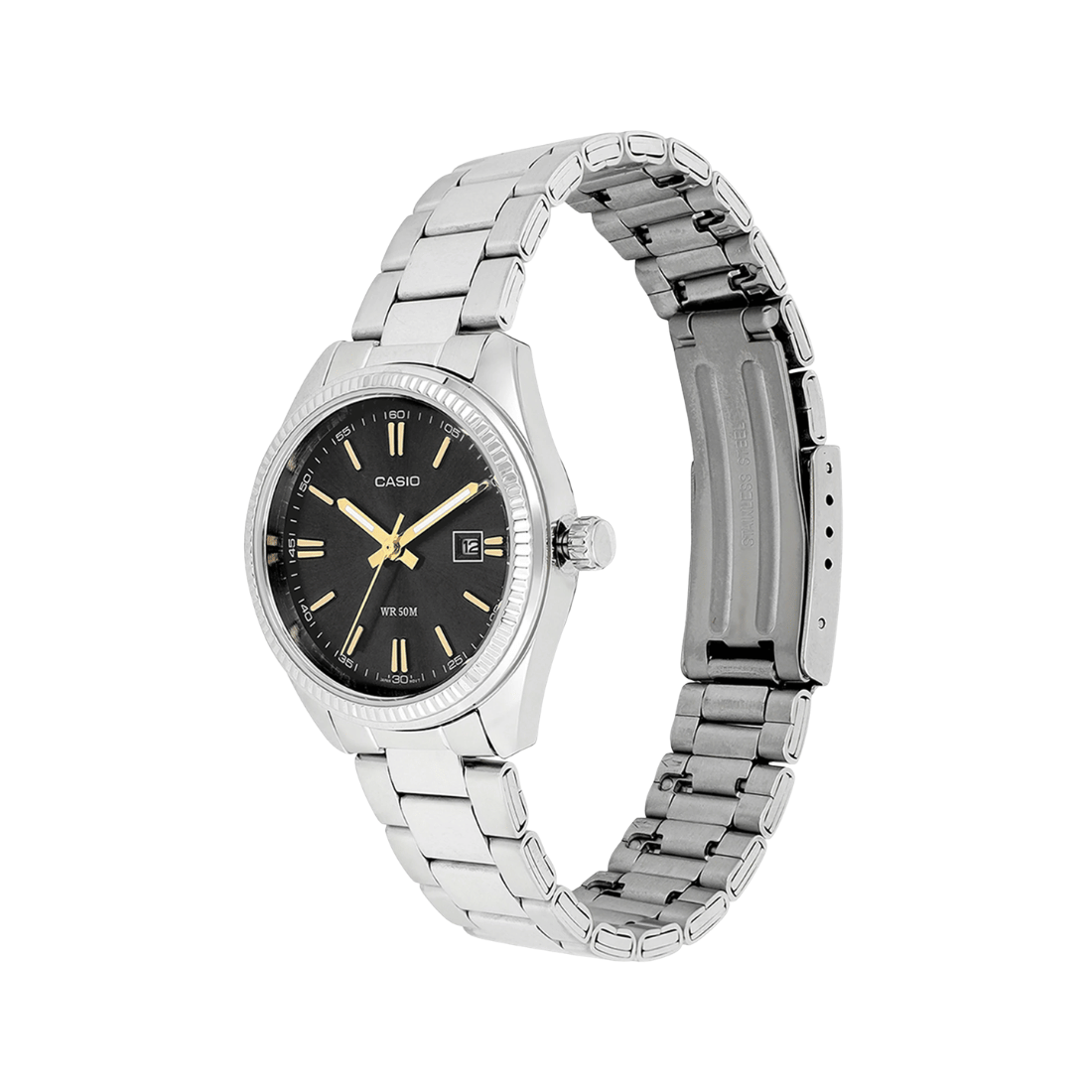 Casio Enticer Black Dial Silver Stainless Steel Womens Watch A474 - LTP-1302D-1A2V