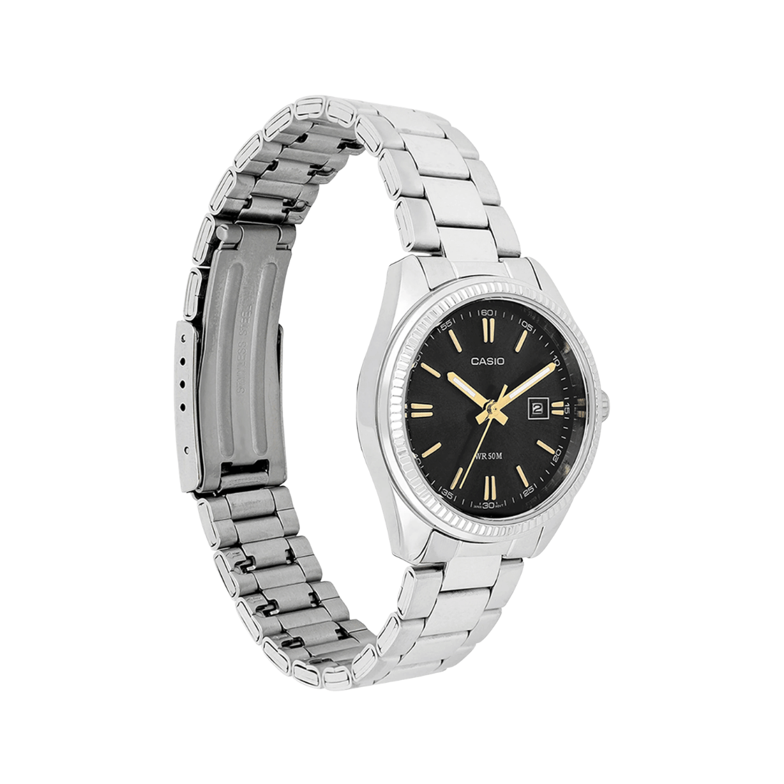 Casio Enticer Black Dial Silver Stainless Steel Womens Watch A474 - LTP-1302D-1A2V