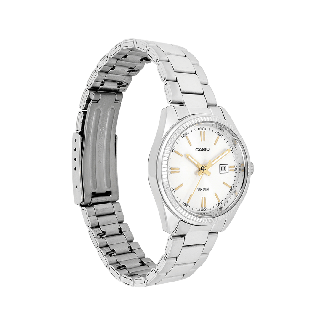Casio Enticer White Dial Stainless Steel Womens Watch A475 - LTP-1302D-7A2VDF