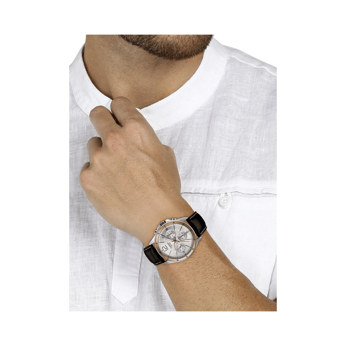 Casio Enticer Multifunction Brown Leather Strap Mens Watch A835 - MTP-1374L-7AVDF