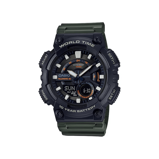 Casio Youth Green Strap Mens Watch AD223 - AEQ-110W-3AV