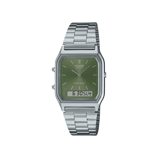 Casio Vintage Green Dial Unisex Watch AD278 - AQ-230A-3AMQY