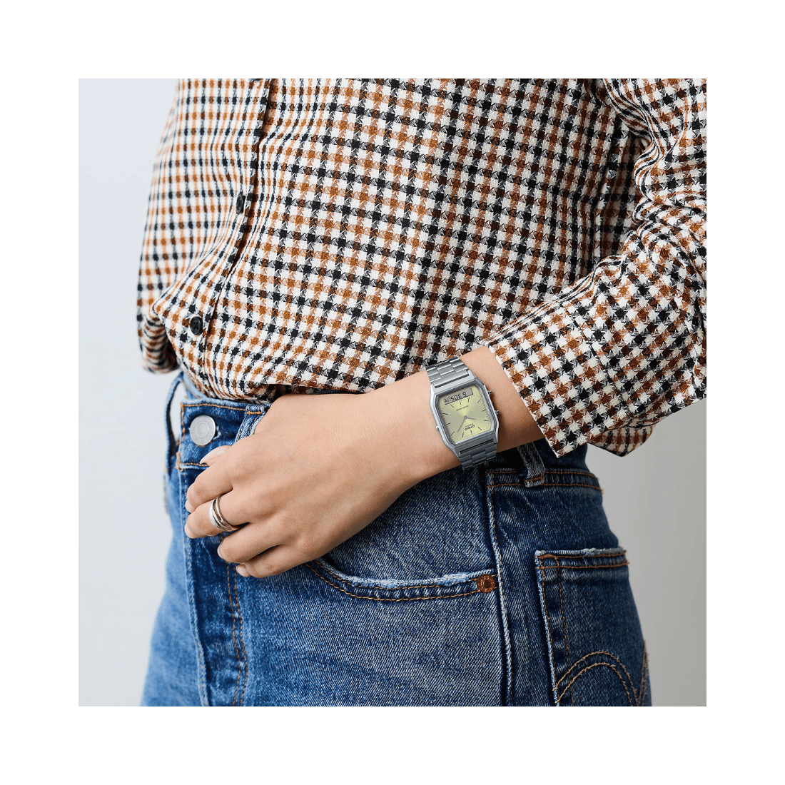 Casio Vintage Analog Digital Green Dial Unisex Watch AD280 - AQ-230A-9AMQY