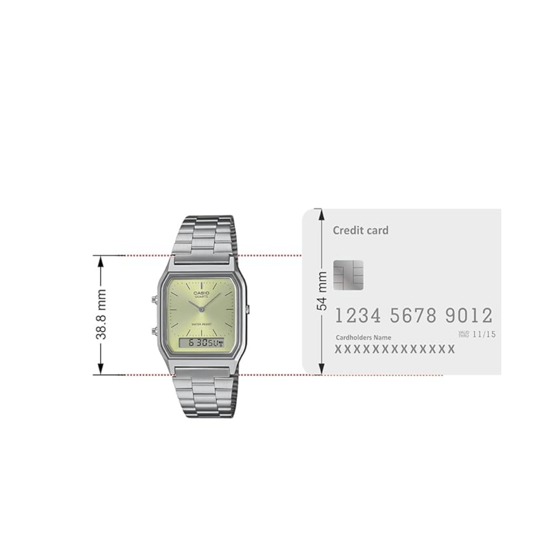 Casio Vintage Analog Digital Green Dial Unisex Watch AD280 - AQ-230A-9AMQY