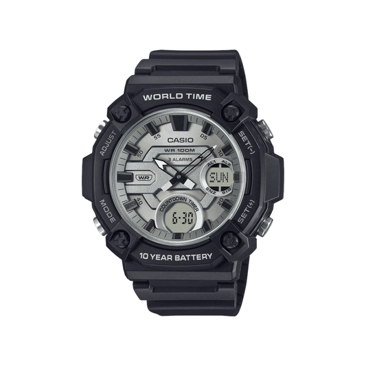 Casio Youth Silver Dial Mens Watch With 10 Year Battery Life AD284 - AEQ-120W-7AV