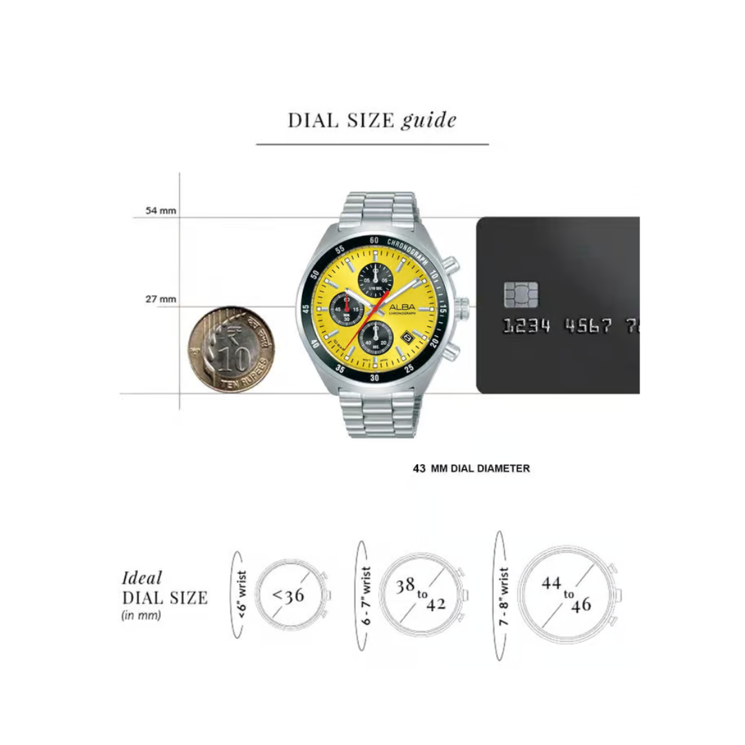 ALBA Retro Racer Yellow Dial Men Watch AM3A43X1