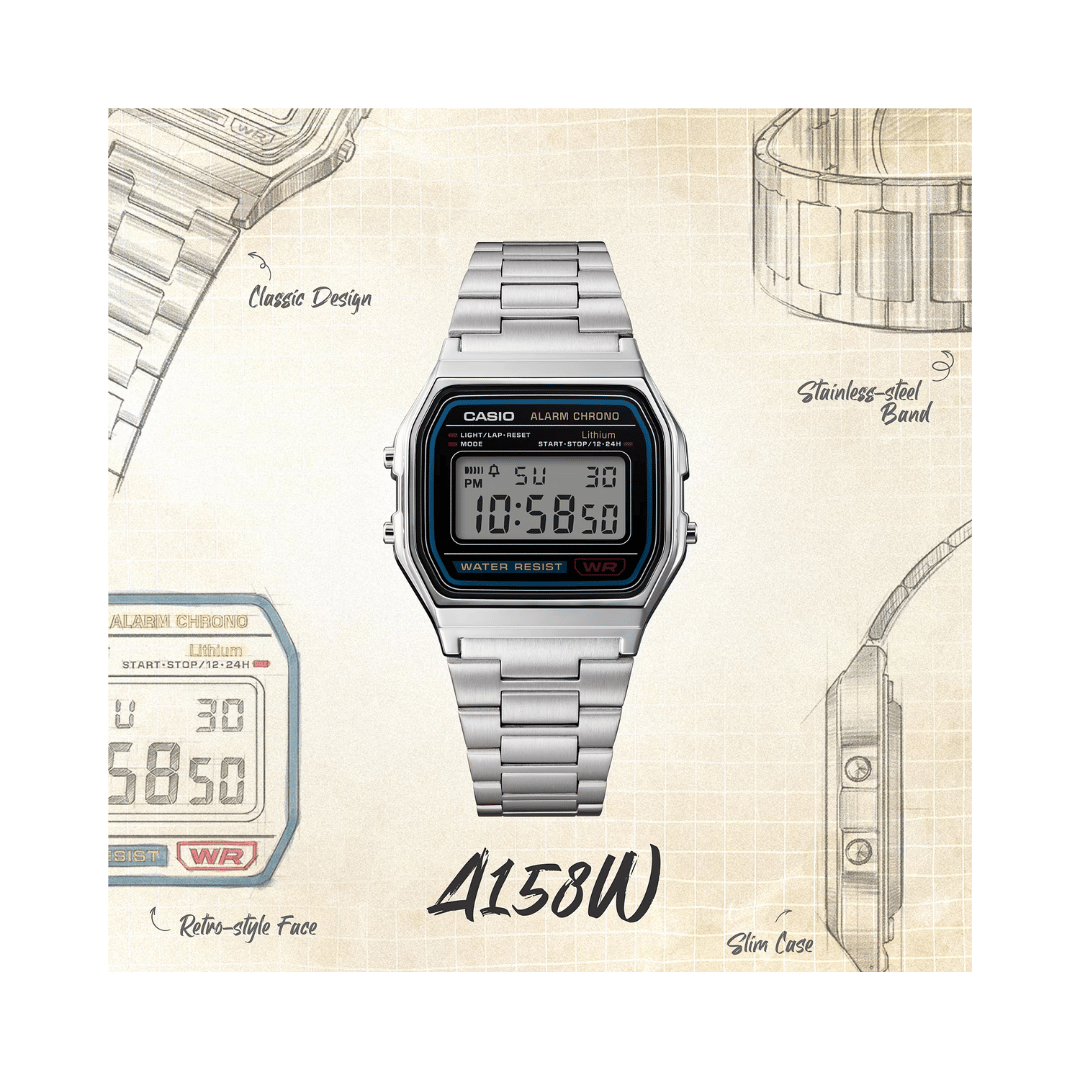 Casio Vintage Digital Watch D011 - A158WA-1