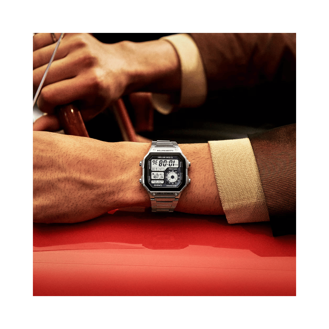 Casio Digital Silver Mens Watch D099 AE-1200WHD-1AV