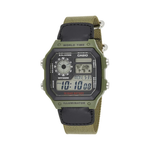 Casio Youth Digital Green Case Nato Strap Mens Watch D101 -AE-1200WHB-3BVDF
