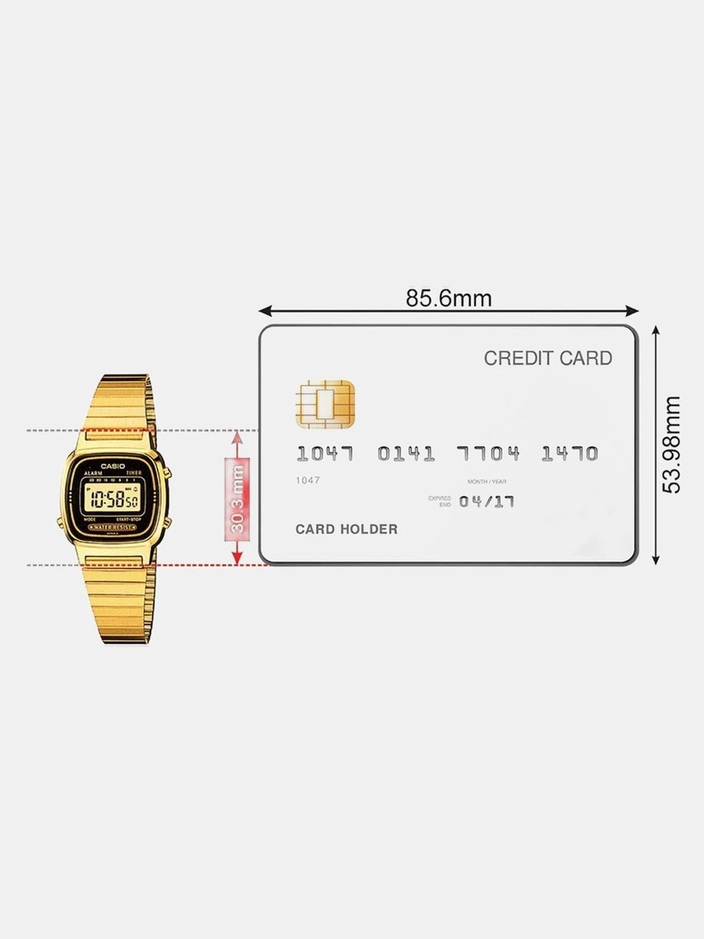 Casio Vintage Black Dial Gold Digital Unisex Watch – LA670WGA-1DF - D124