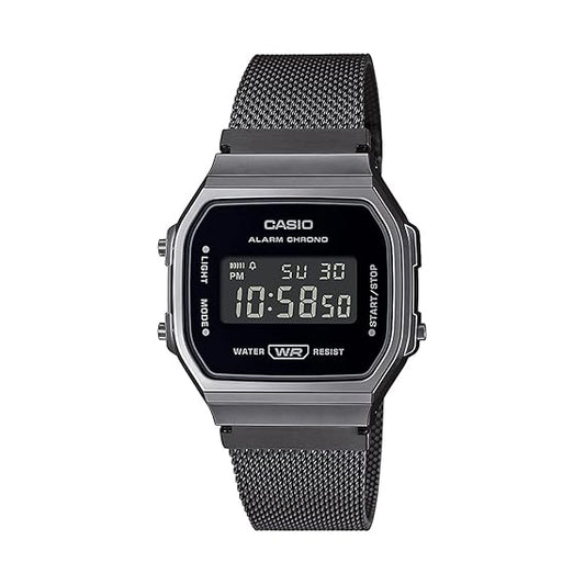 Casio Vintage Black Digital Unisex Watch D259 A168WEMB-1BDF
