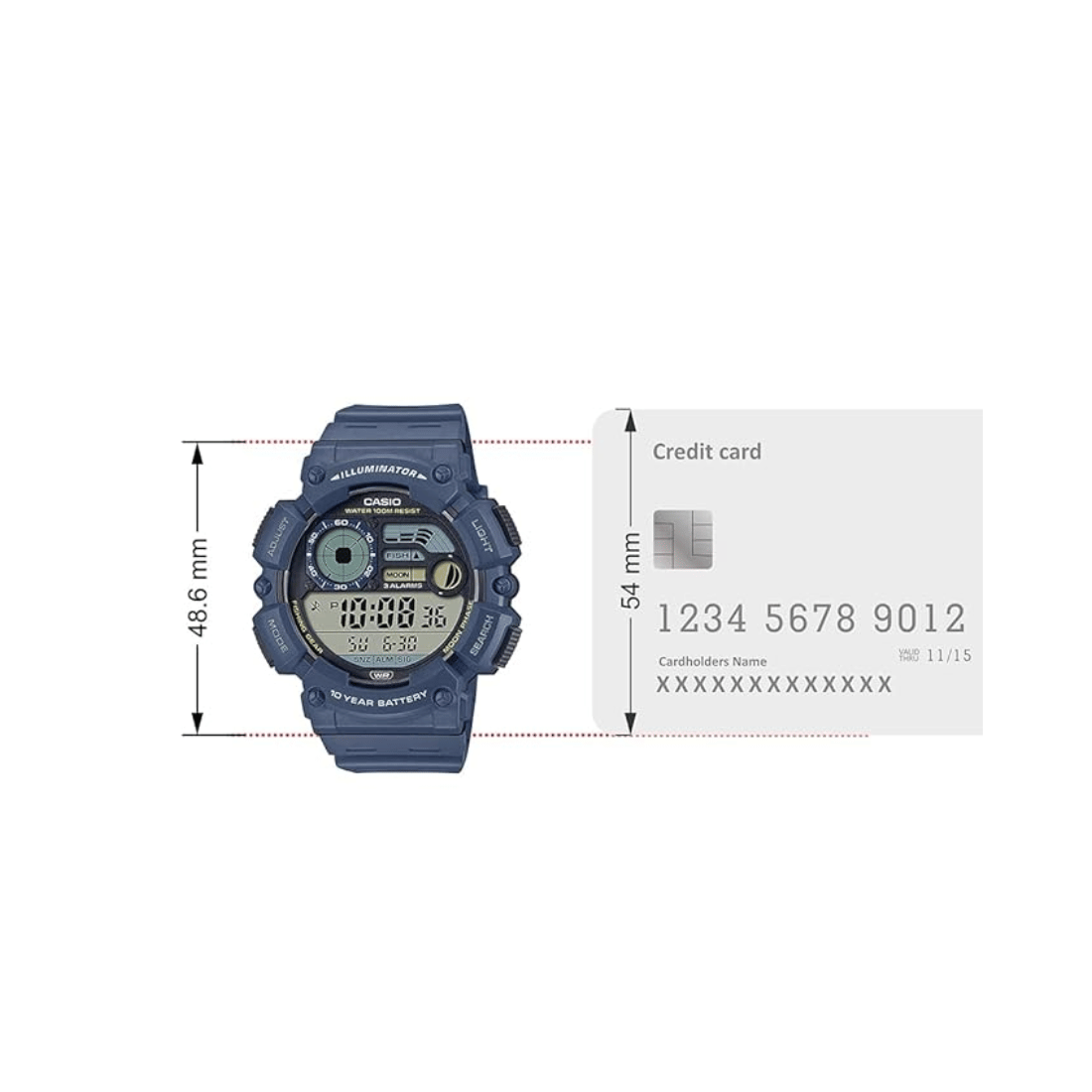 Casio Youth Digital Blue Mens Watch D293 - WS-1500H-2AV